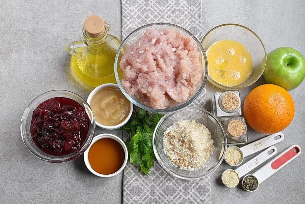 Ingredients for Apple Cranberry Turkey Meatballs