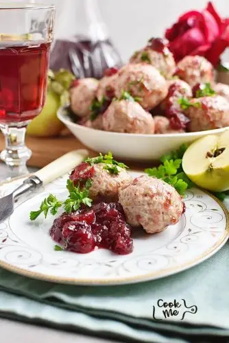 Apple Cranberry Turkey Meatballs