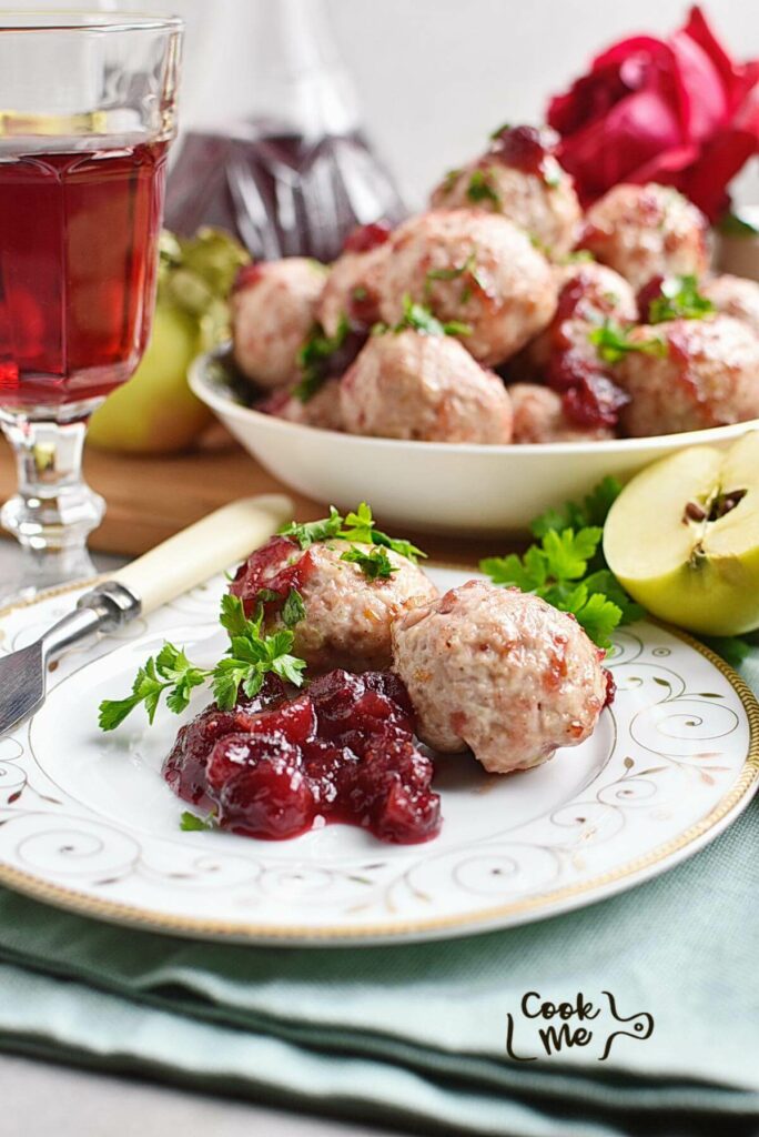 Apple Cranberry Turkey Meatballs