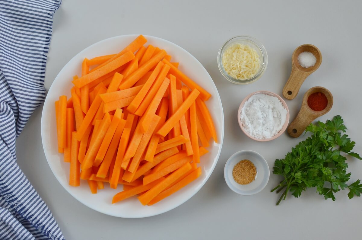 Ingridiens for Baked Parmesan Pumpkin Fries