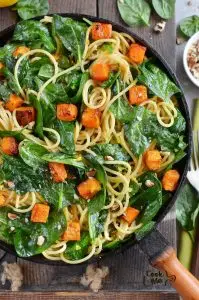 Butternut Squash, Spinach and Walnut Spaghetti