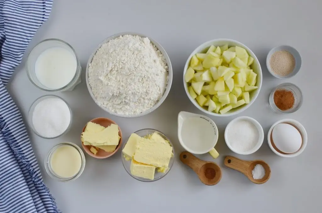 Ingredients for Caramel Apple Cinnamon Rolls