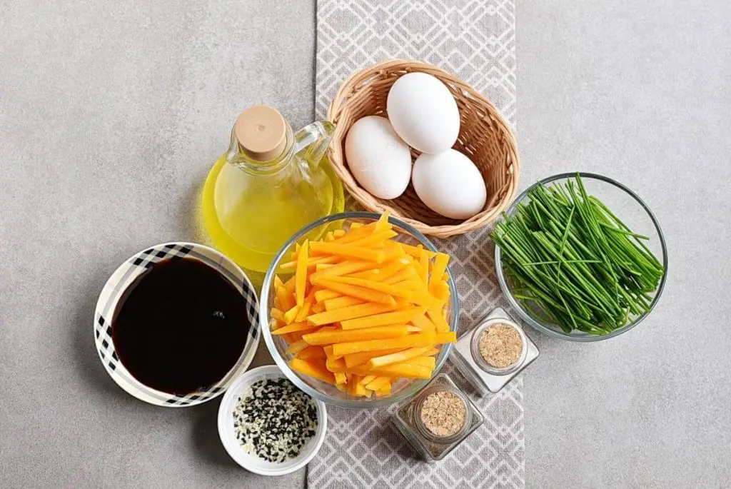 Ingredients for Chinese-Style Pumpkin Omelet