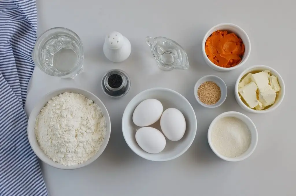Ingredients for Soft and Fluffy Pumpkin Dinner Rolls