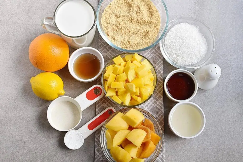 Ingredients for No-Bake Peach and Mango Tart