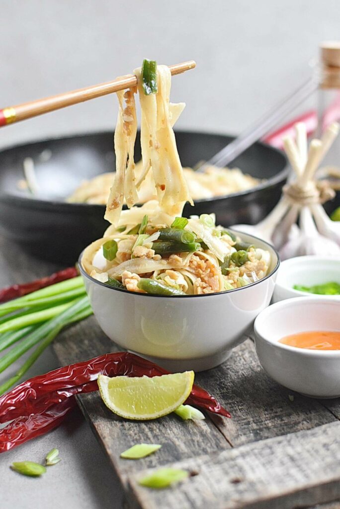 Noodles with Turkey, Green Beans and Hoisin