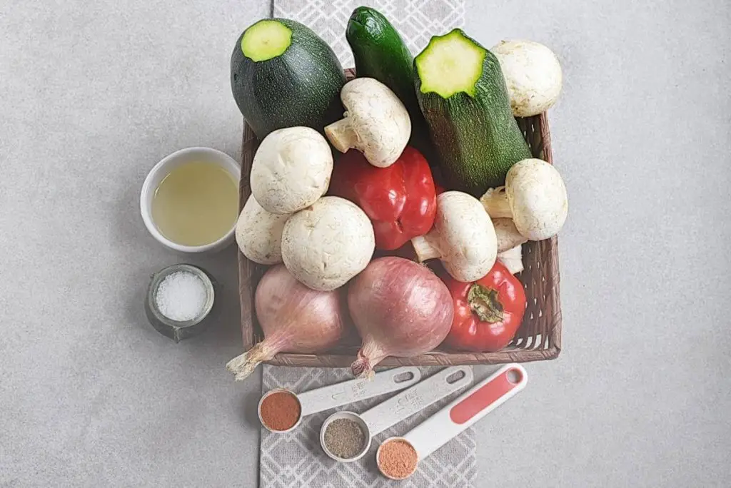 Ingredients for Veggie Fajita Zoodles