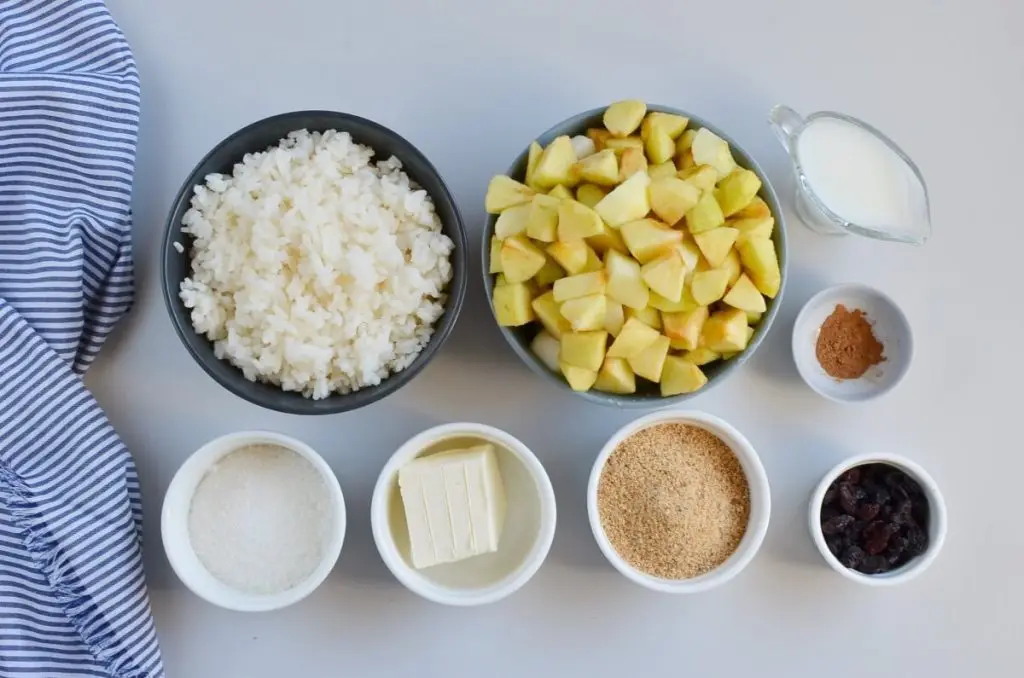 Ingredients for Apple Rice Pudding
