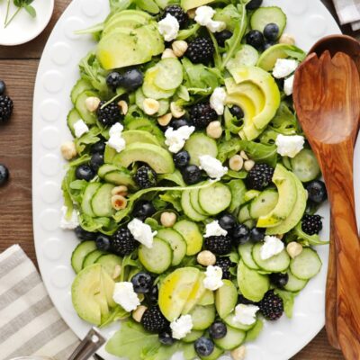 Blackberry, Avocado and Arugula Salad Recipe-Berry Salad-Arugula Salad- Avocado Arugula Salad with Blackberry Lime Dressing