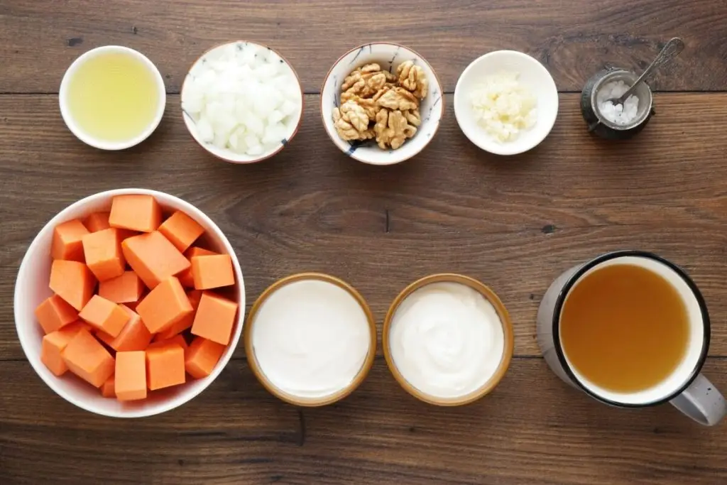 Ingredients for Butternut Squash and Walnut Soup