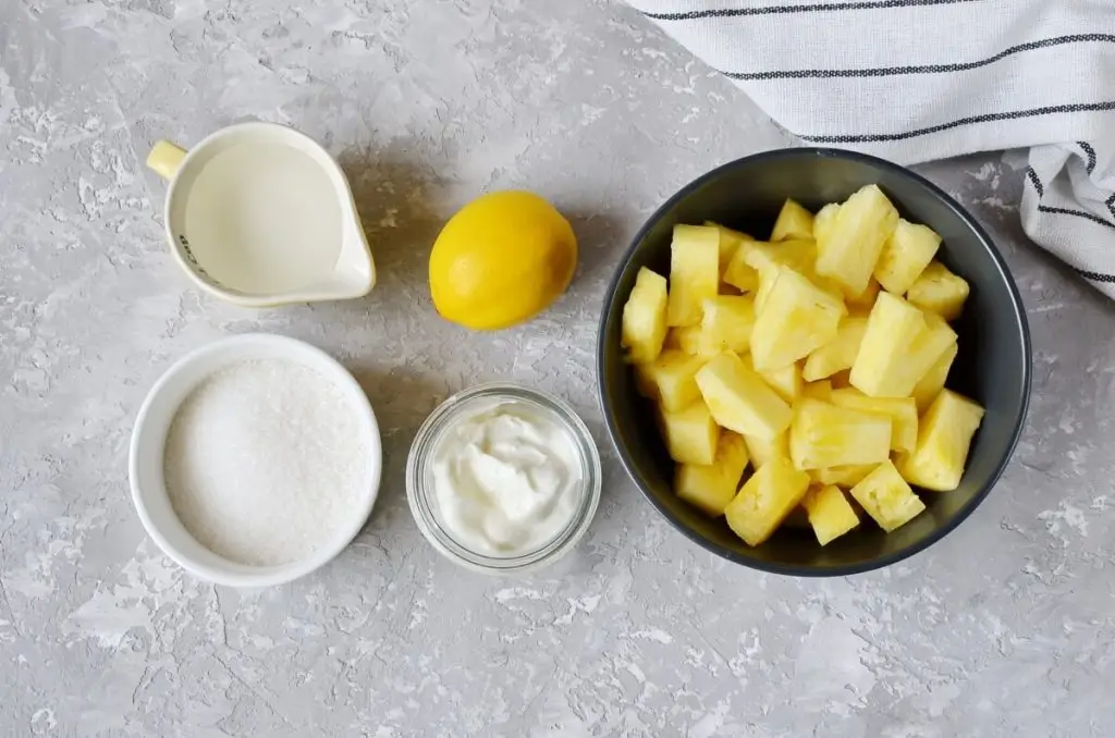 Ingredients for Creamy Pineapple Sorbet