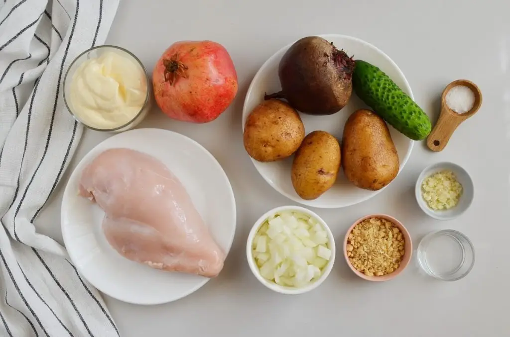 Ingredients for Russian Garnet Bracelet Salad