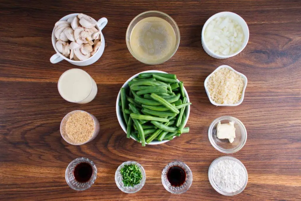 Ingredients for Green Bean Casserole from Scratch