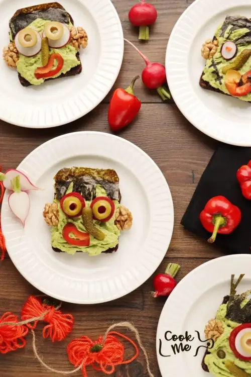 Halloween Avocado Breakfast Toast