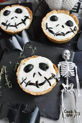 Halloween Jack Skellington Ricotta Olive Tarts