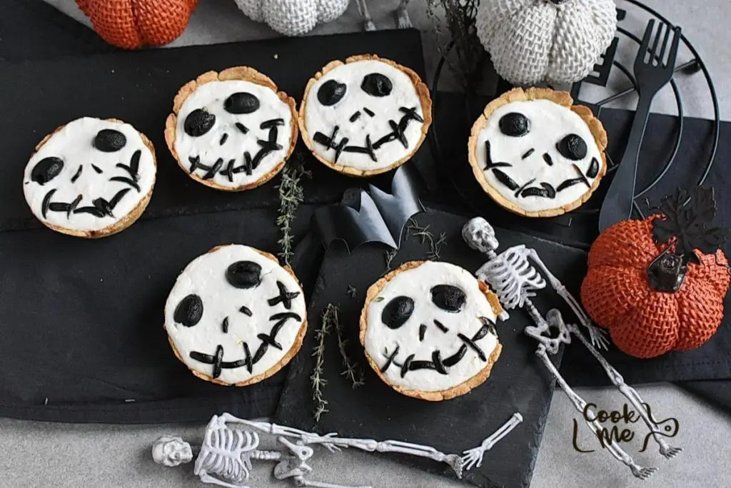 Halloween Jack Skellington Ricotta Olive Tarts