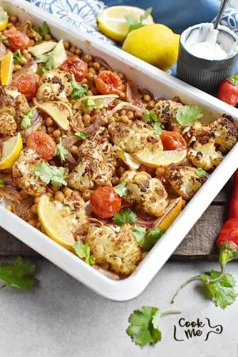 Indian Cauliflower and Chickpea Sheet Pan