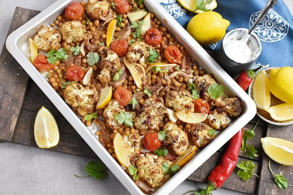 Indian Cauliflower and Chickpea Sheet Pan