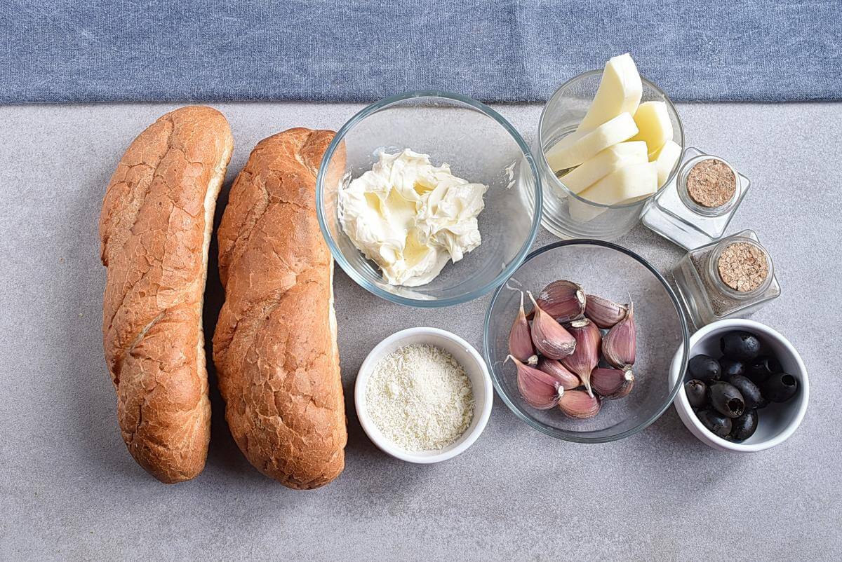 Ingridiens for Mummified Garlic Bread