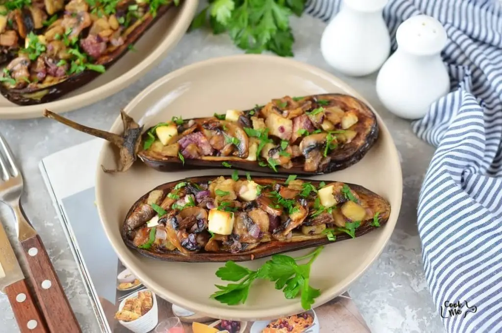 Mushroom-Stuffed Eggplant