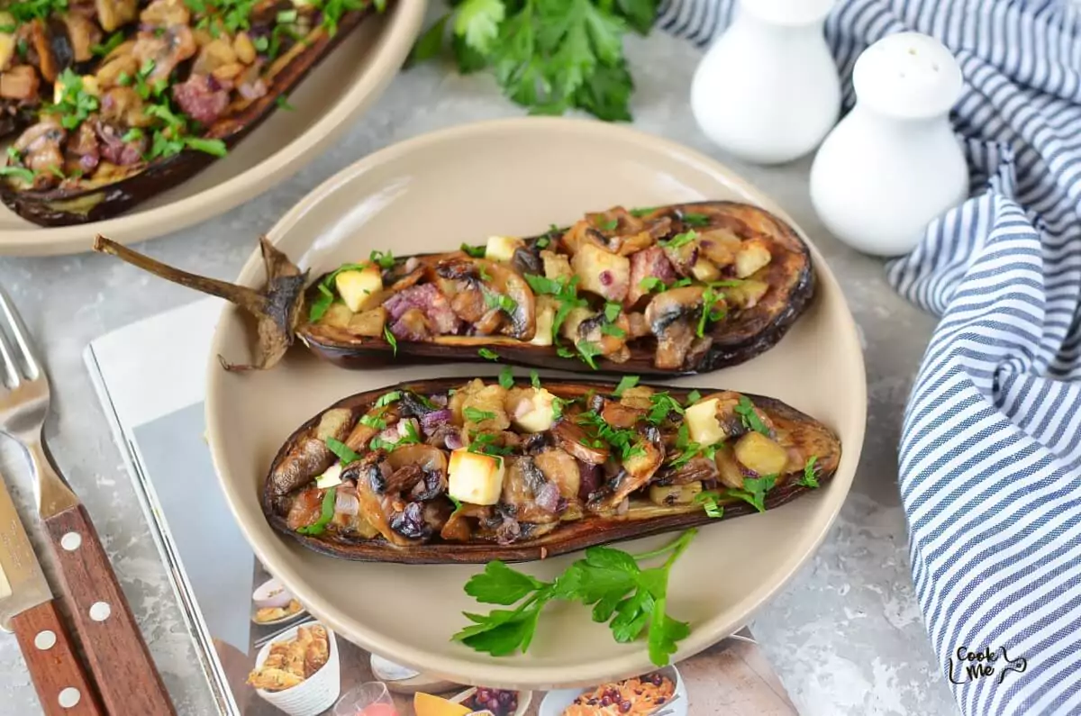 Mushroom-Stuffed Eggplant