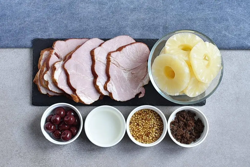 Ingredients for Pineapple Glazed Ham Slices