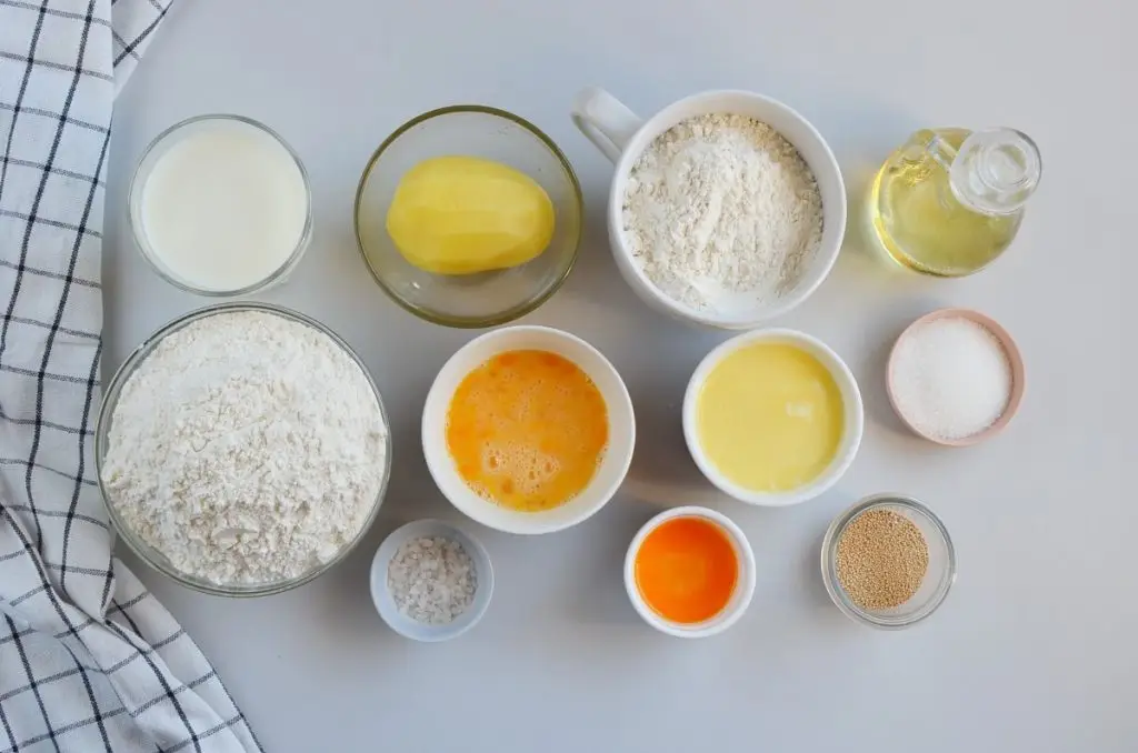 Ingredients for Pull-Apart Potato Rolls