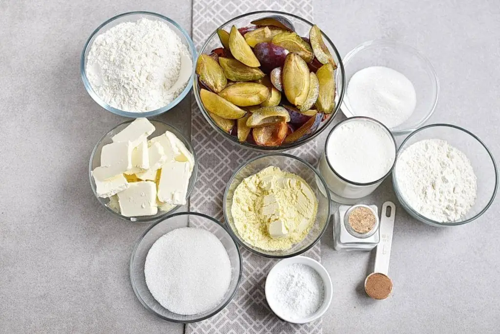 Ingredients for Rustic Plum Biscuit Pie