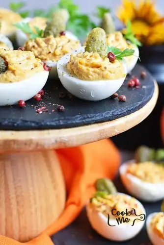 Smokey Pumpkin Deviled Eggs