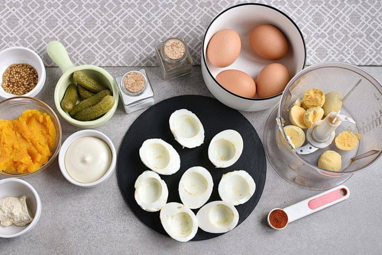 Step 1 - Smokey Pumpkin Deviled Eggs