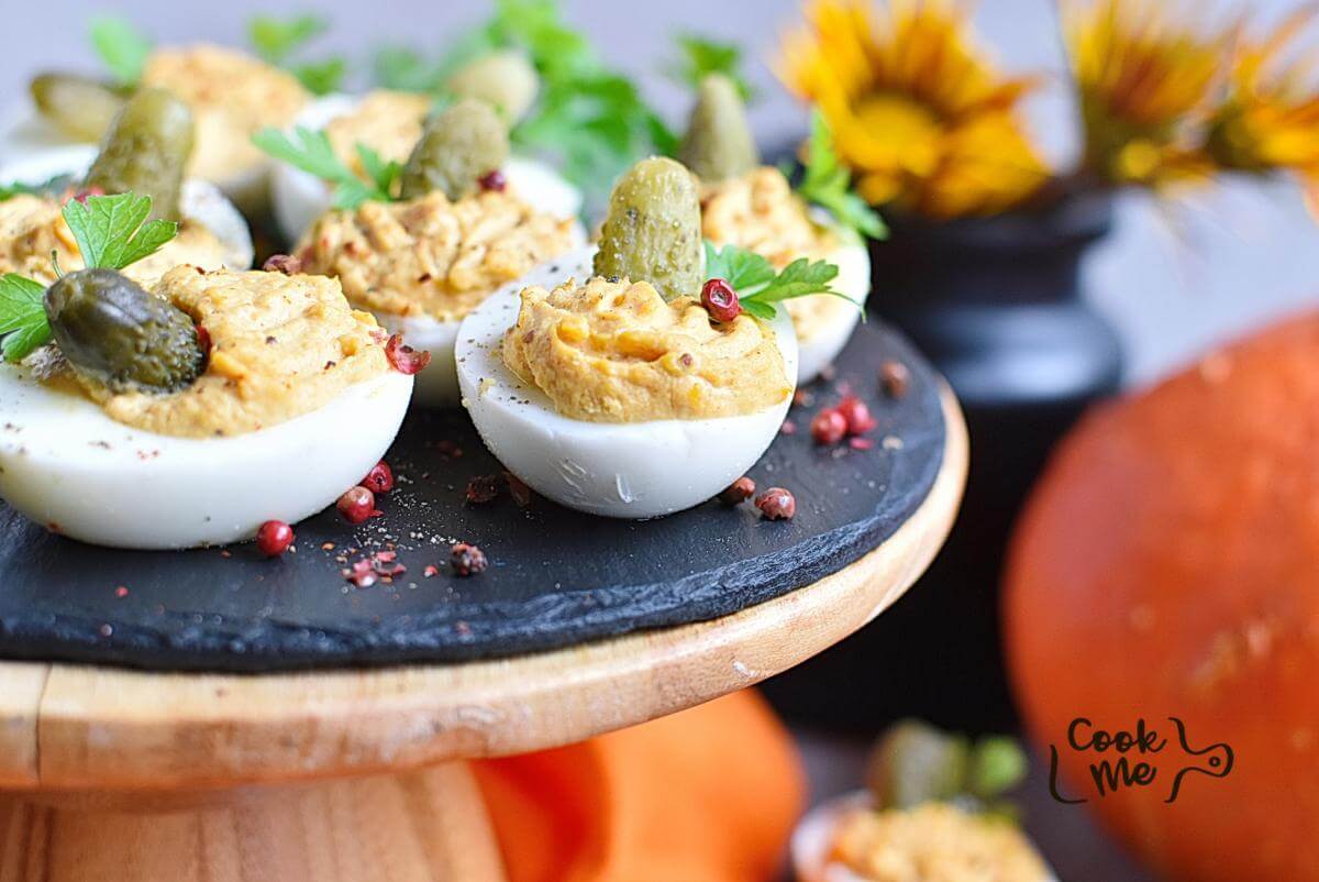 Smokey Pumpkin Deviled Eggs