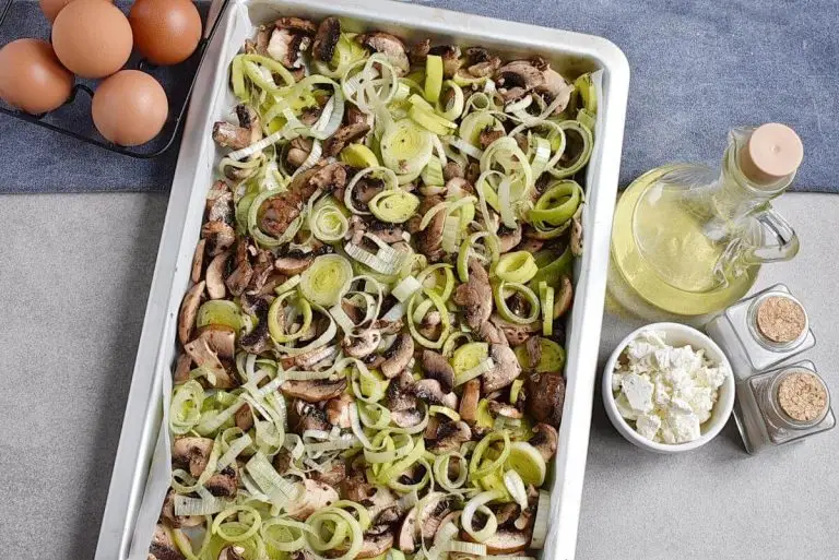 Step 2 - Baked Eggs with Leeks and Mushrooms
