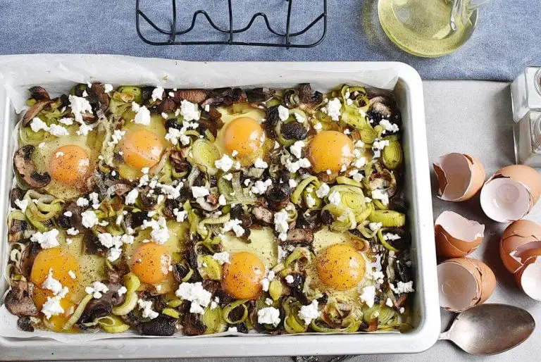 Step 4 - Baked Eggs with Leeks and Mushrooms