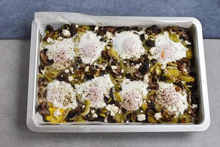 Step 5 - Baked Eggs with Leeks and Mushrooms