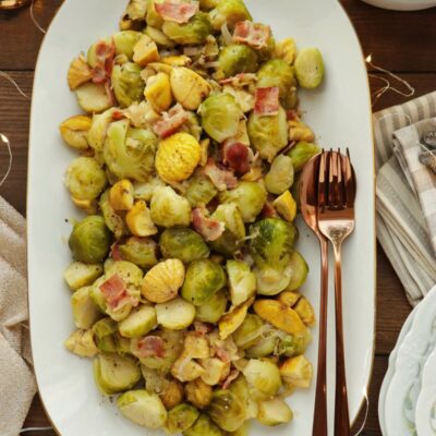 Brussels Sprouts with Chestnuts Recipe-Brussels Sprouts with Bacon & Chestnuts-Sautéed Brussels Sprouts with Chestnuts