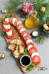 Candy Cane Caprese Board