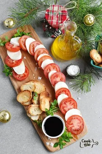 Candy Cane Caprese Board