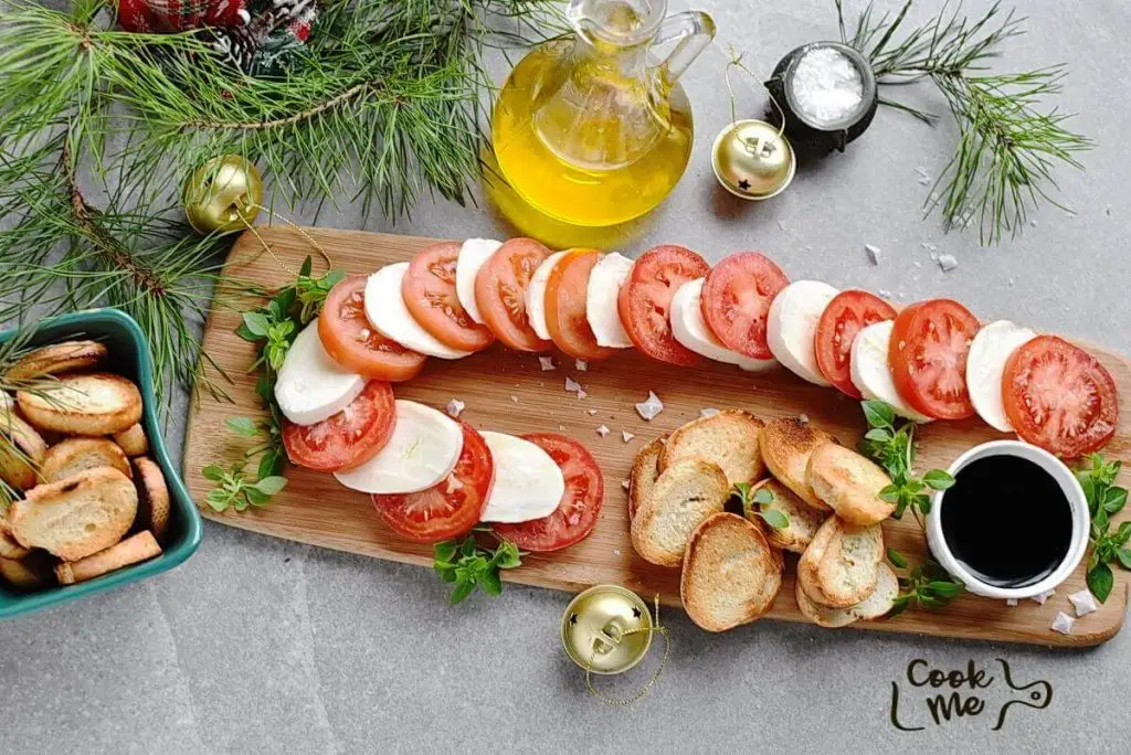 Candy Cane Caprese Board