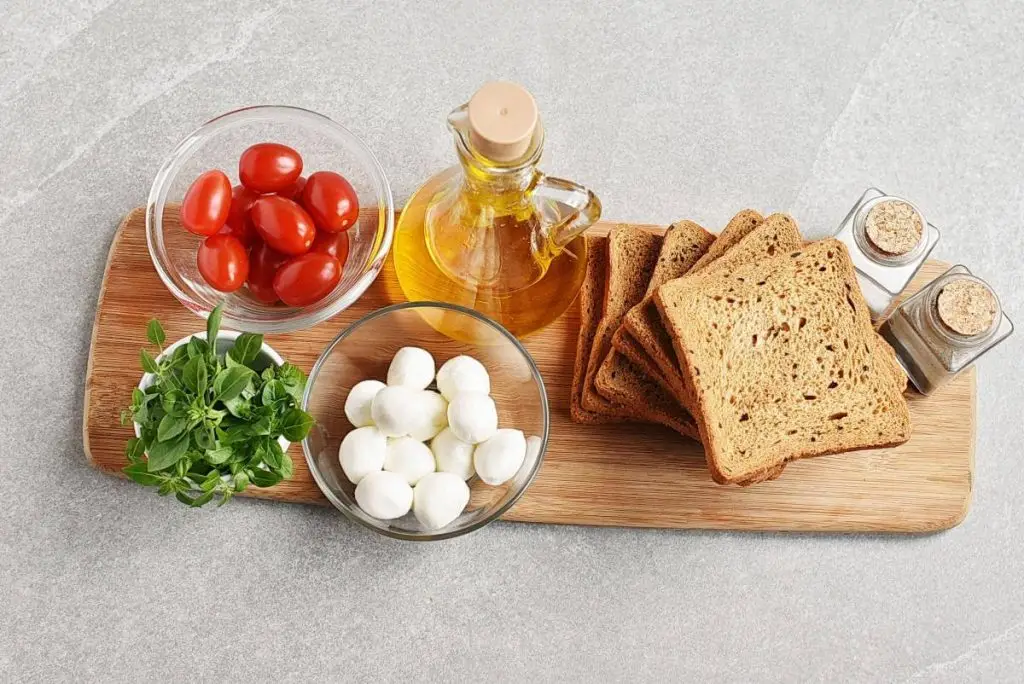 Ingredients for Caprese Bread Tartlets