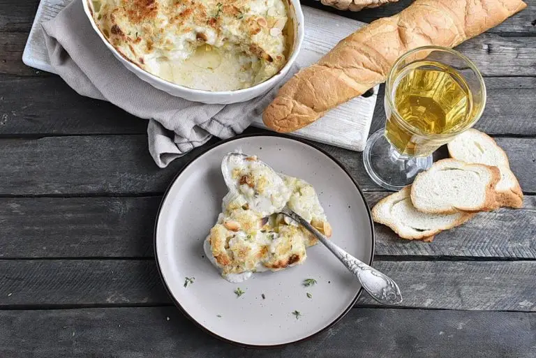 Step 9 - Cauliflower, Leek and Blue Cheese Gratin