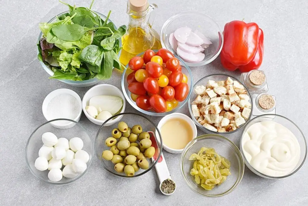 Ingredients for Christmas Salad Wreath
