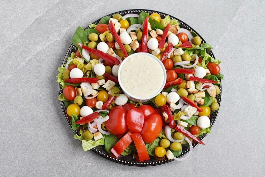 How to serve Christmas Salad Wreath