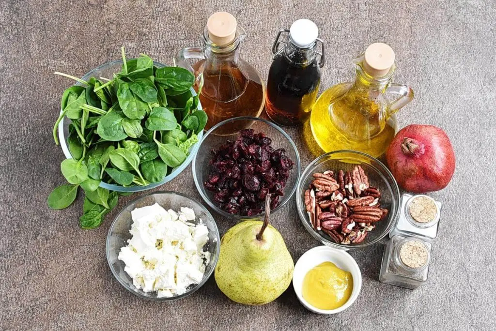 Ingredients for Christmas Wreath Pear Salad