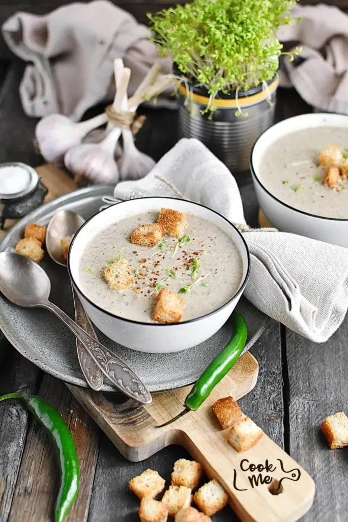 Cream of Mushroom Soup with Fresh Herbs