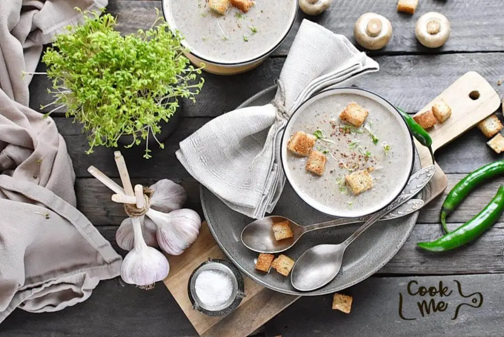Cream of Mushroom Soup with Fresh Herbs