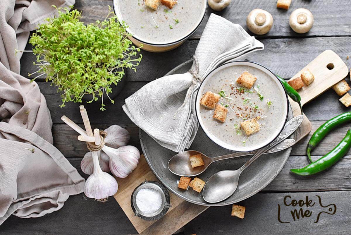 Cream of Mushroom Soup with Fresh Herbs