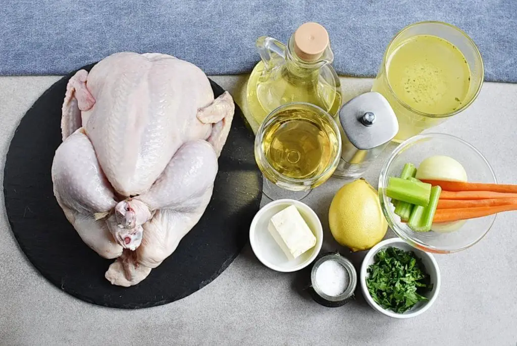 Ingredients for Griddled Chicken with White Wine Jus
