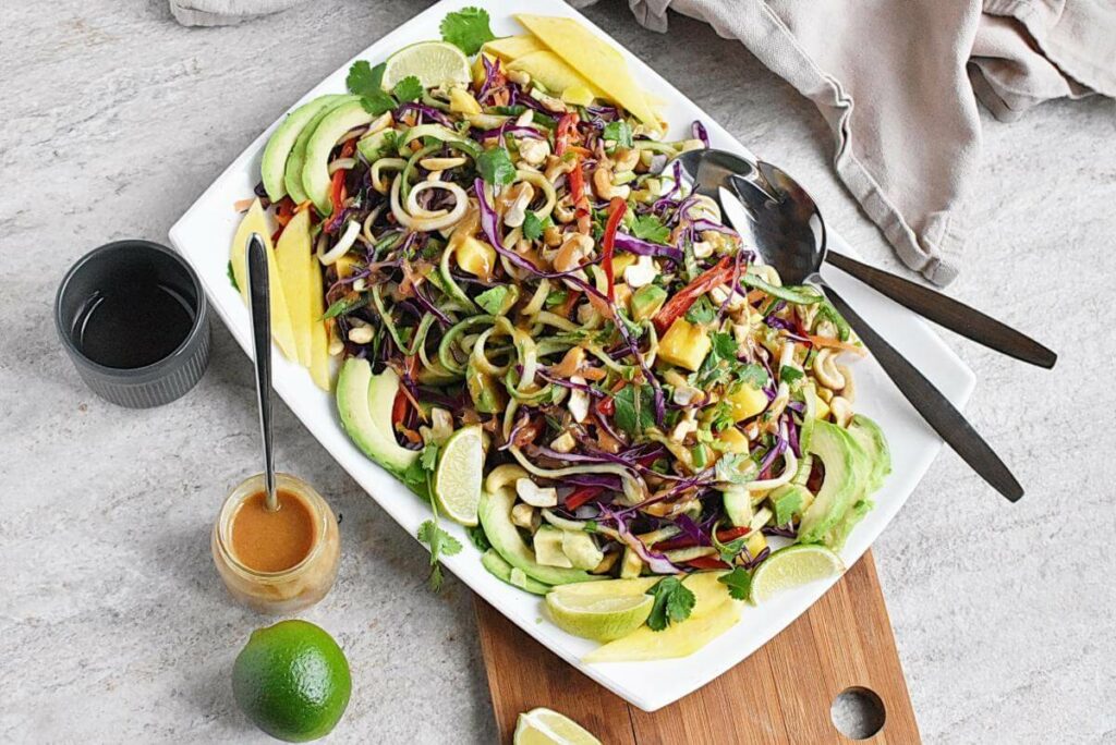 How to serve Rainbow Pad Thai Zoodle Salad