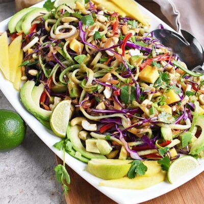 Rainbow Pad Thai Zoodle Salad Recipes– Homemade Rainbow Pad Thai Zoodle Salad –Easy Rainbow Pad Thai Zoodle Salad