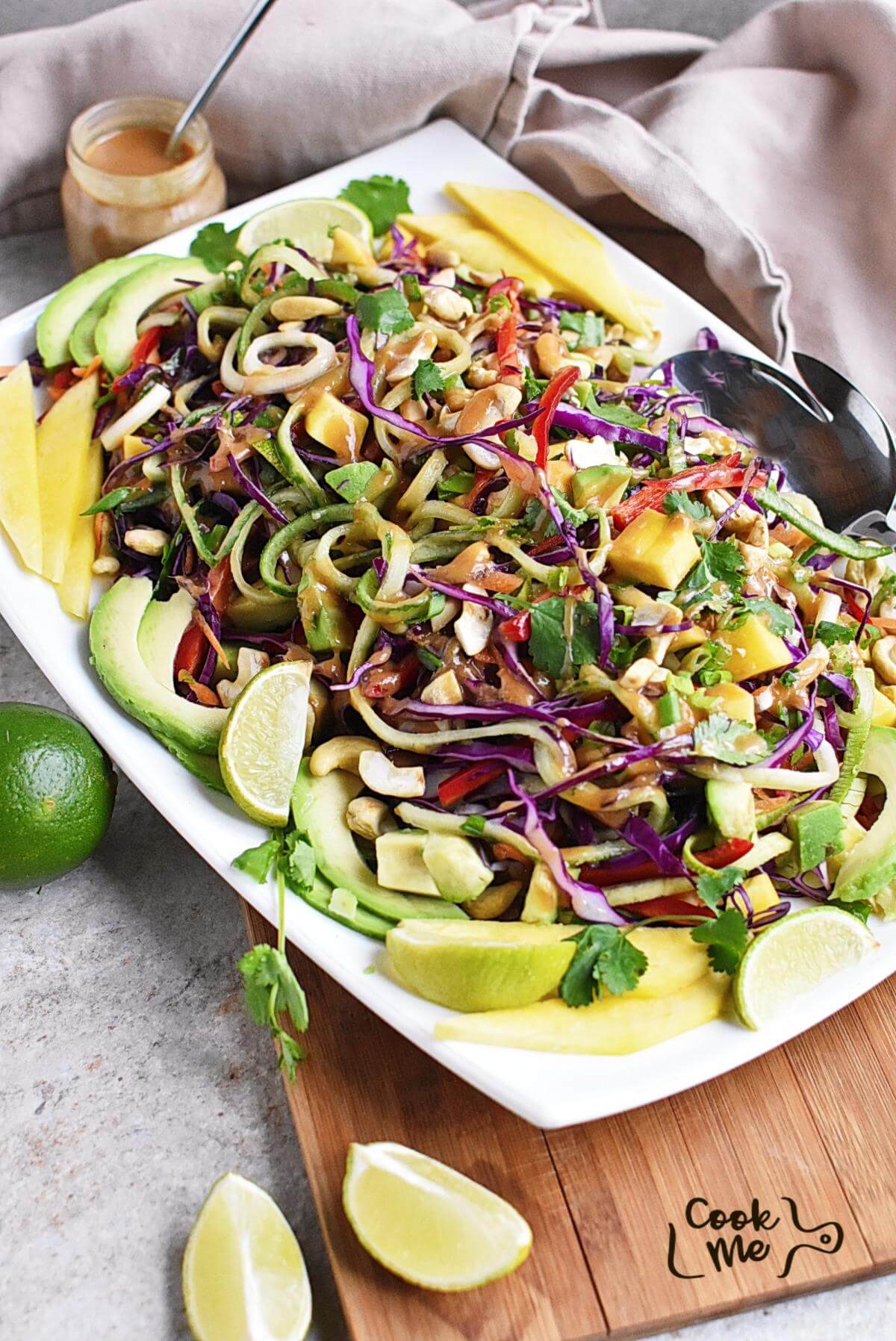 Rainbow Pad Thai Zoodle Salad Recipe - Cook.me Recipes